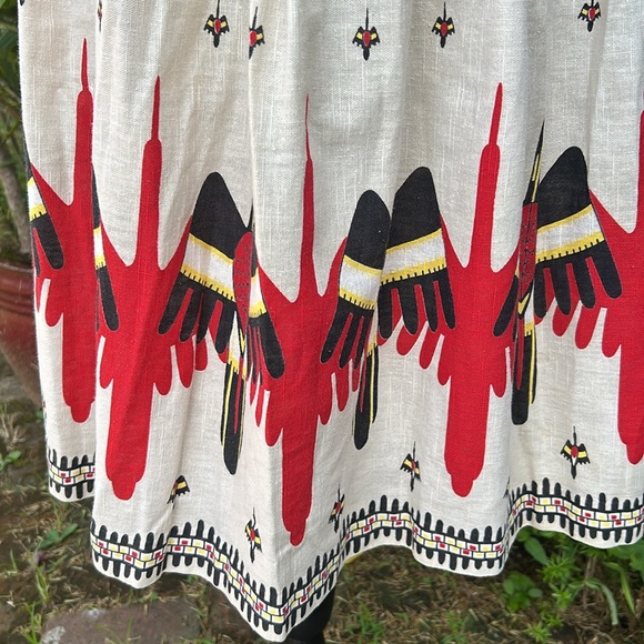 60s 70s Vintage OOAK Handmade Flying Geese Skirt XS - Picture 4 of 11